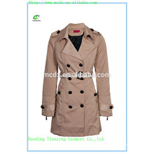 2015 OEM fashion Khaki acolchoado senhor trincheira